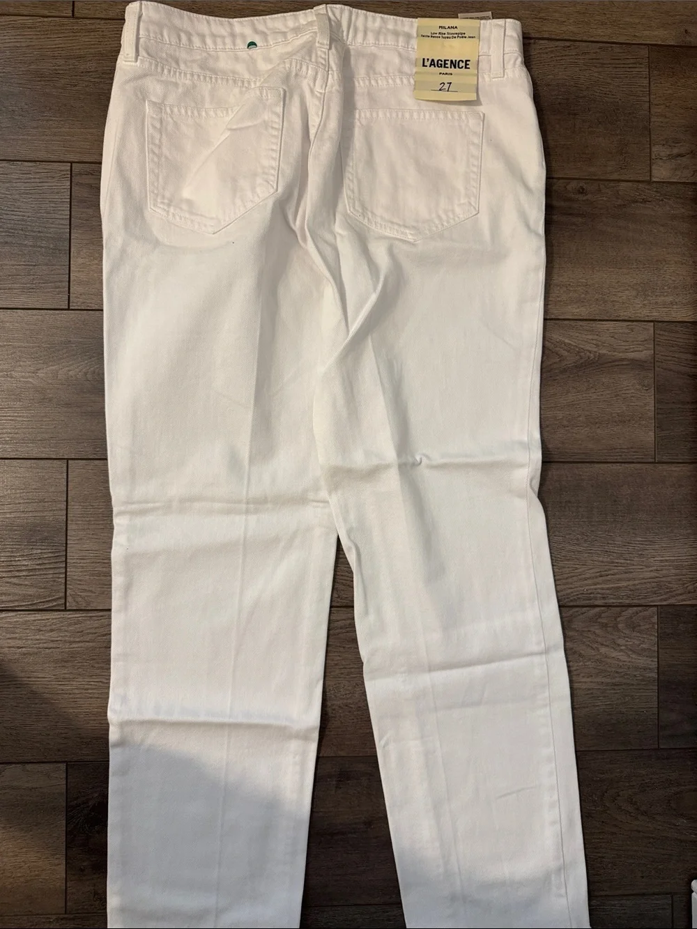 L'AGENCE White Slim Straight Jeans Milana 27
